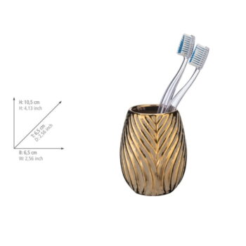 Keramická súprava doplnkov do kúpeľne v zlatej farbe Idro – Wenko – Obrázok 3