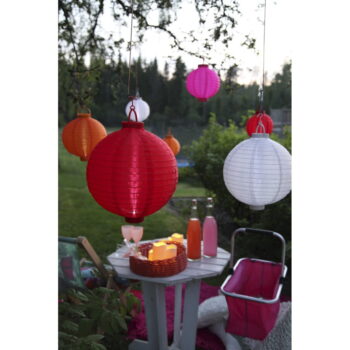 Ružový vonkajší solárny LED lampáš Star Trading, ø 20 cm - Image 3
