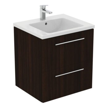 Tmavohnedá závesná skrinka pod umývadlo v dekore duba 60x63 cm i.Life B – Ideal Standard - Image 9