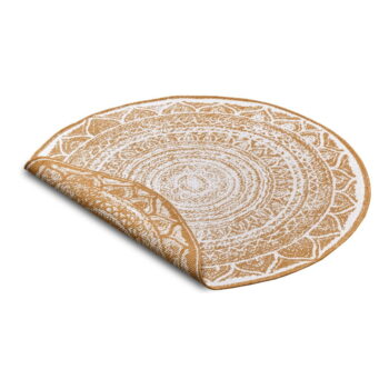 Okrovožlto-biely okrúhly vonkajší koberec ø 140 cm Siruma – NORTHRUGS - Image 6