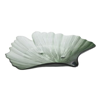 Sklenená dekoratívna tácka 31x33 cm Gingko – Ixia – Obrázok 2