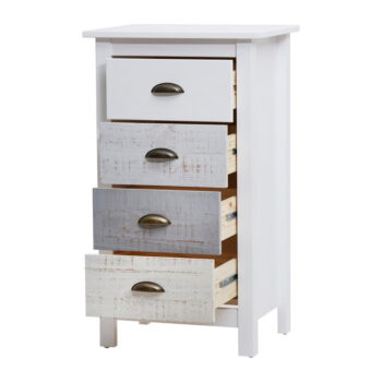 Vysoká bielo-sivá komoda so 4 zásuvkami Marckeric Romantica, 46 × 80 cm – Obrázok 8