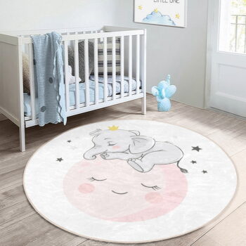 Biely detský koberec ø 80 cm Comfort – Mila Home – Obrázok 2