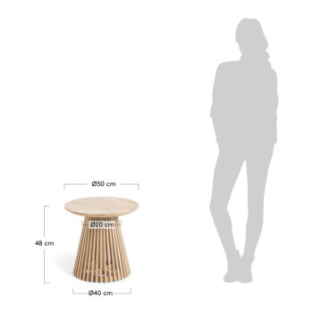 Príručný stolík z teakového dreva Kave Home Irune, ø 50 cm – Obrázok 7