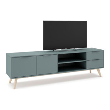 Zelenosivý TV stolík 180x53 cm Pisco – Marckeric – Obrázok 5