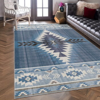 Modrý prateľný koberec 80x150 cm Ethnic Geo – Mila Home - Image 10