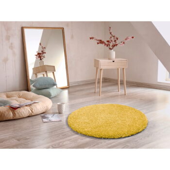 Žltý koberec Universal Aqua Liso, ø 80 cm - Image 2