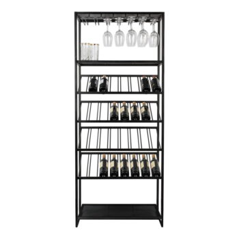 Čierna kovová vinotéka na 32 fliaš, 75x180 cm Cantor - Zuiver – Obrázok 4