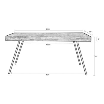 Jedálenský stôl z teakového dreva 90x200 cm Suri – White Label - Image 2