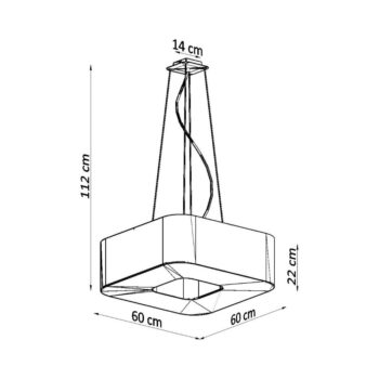 Čierne závesné svietidlo s textilným tienidlom Piano – Nice Lamps - Image 8