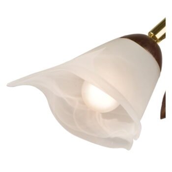Tmavohnedá stolová lampa so skleneným tienidlom (výška  40 cm) Bluszcz – LAMKUR – Obrázok 5