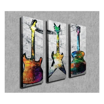 3-dielny nástenný obraz na plátne Guitars – Obrázok 3