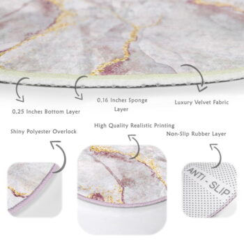 Prateľný okrúhly koberec v sivo-zlatej farbe vhodný pre robotické vysávače ø 80 cm Comfort – Mila Home – Obrázok 6