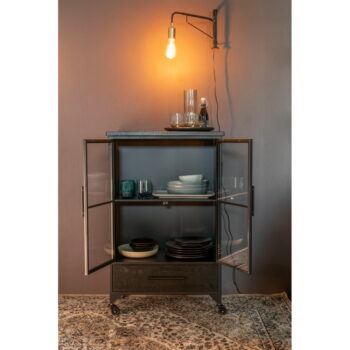 Čierna kovová vitrína 65x105 cm Ferre – White Label - Image 4