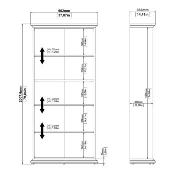 Biela knižnica 96x201 cm Paris – Tvilum – Obrázok 4