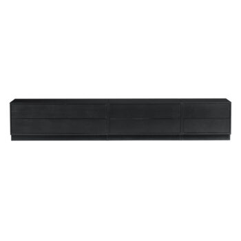 Čierny modulárny TV stolík z borovicového dreva 100x40 cm Finca – WOOOD - Image 4