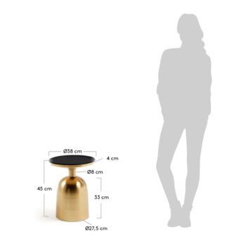 Odkladací stolík v zlatej farbe Kave Home Physic, ø 37 cm - Image 5