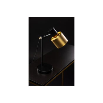 Stolová lampa s kovovým tienidlom v čierno-zlatej farbe (výška 35 cm) Selvia II – GTV - Image 5