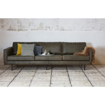 Tmavozelená pohovka s poťahom z recyklovanej kože BePureHome Rodeo, 277 cm - Image 7