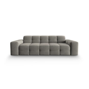 Sivá zamatová pohovka 222 cm Kendal - Micadoni Home