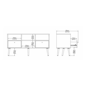 Antracitový TV stolík 117x61 cm Bodo – Tvilum – Obrázok 3