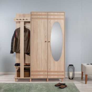 Predsieňová zostava v dekore duba v prírodnej farbe Garmanto – Kalune Design - Image 4