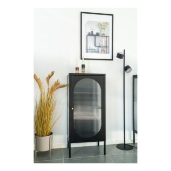 Čierna kovová vitrína 50x110 cm Adelaide – House Nordic - Image 6