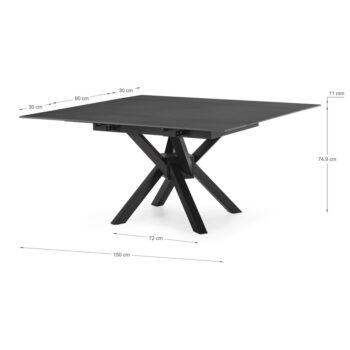 Rozkladací jedálenský stôl s prídavnou doskou s doskou z kameňa 90x150 cm Arlene – Marckeric - Image 3