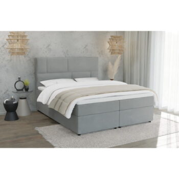 Svetlosivá boxspring posteľ s úložným priestorom 160x200 cm Lola – Ropez - Image 2