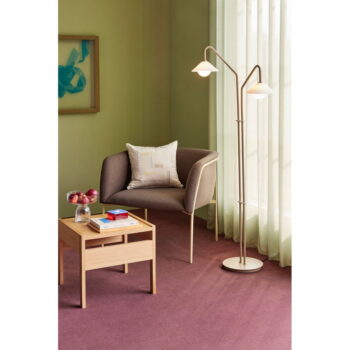 Béžová stojacia lampa so skleneným tienidlom (výška 165 cm) Come – Hübsch – Obrázok 3