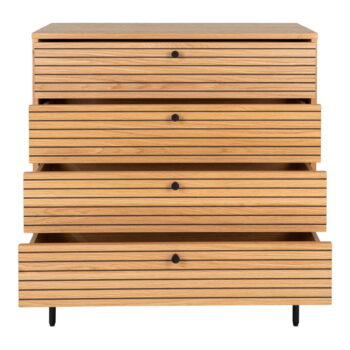 Vysoká komoda v dekore duba v prírodnej farbe 80x85 cm Kyoto – House Nordic – Obrázok 4