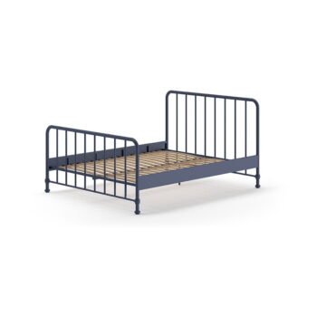 Modrá kovová dvojlôžková posteľ s roštom 160x200 cm BRONXX – Vipack – Obrázok 2