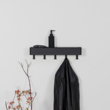 Čierny kovový nástenný vešiak s poličkou Dax Play – Spinder Design – Obrázok 4