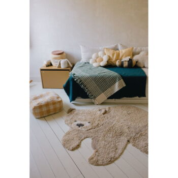 Béžový prateľný ručne tkaný bavlnený detský koberec 120x122 cm Bear – Lorena Canals - Image 10