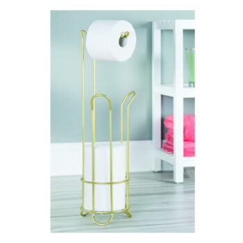 Oceľový stojan na toaletný papier v zlatej farbe Classico – iDesign – Obrázok 5