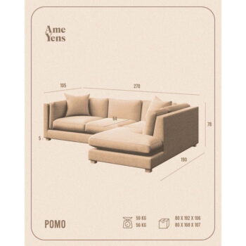Svetlosivá rohová pohovka (pravý roh) Pomo – Ame Yens - Image 7