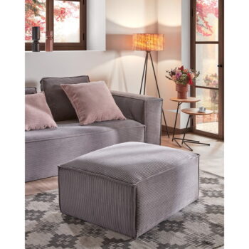 Svetlosivá menčestrová podnožka Kave Home Blok - Image 6