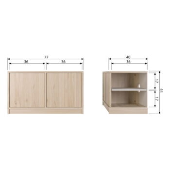Modulárny TV stolík v dekore duba v prírodnej farbe 77x44 cm Modulair – vtwonen - Image 2