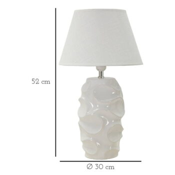 Biela stolová lampa s textilným tienidlom (výška 52 cm) Warsaw – Mauro Ferretti - Image 6