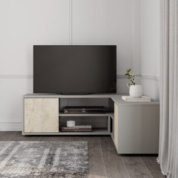 Sivý TV stolík 125x40x120 cm Rosa – Kalune Design – Obrázok 7