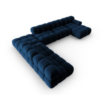 Modrá zamatová pohovka 379 cm Bellis – Micadoni Home – Obrázok 3