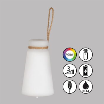 Bielo-hnedá LED stolová lampa (výška 20 cm) Bruno – Fischer & Honsel – Obrázok 6