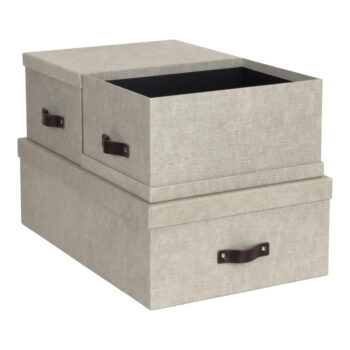Súprava 3 béžových úložných škatúľ Bigso Box of Sweden Inge - Image 6