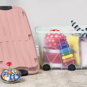 Plastový úložný box s vekom Roller - Rotho – Obrázok 2