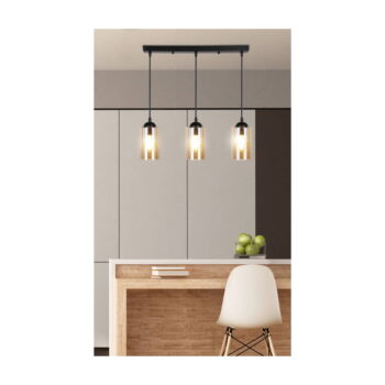 Čierne závesné svietidlo so skleneným tienidlom 10x55 cm Bistro - Candellux Lighting - Image 10