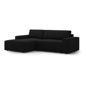 Čierna rozkladacia rohová pohovka (ľavý roh) Jodie – Micadoni Home - Image 5