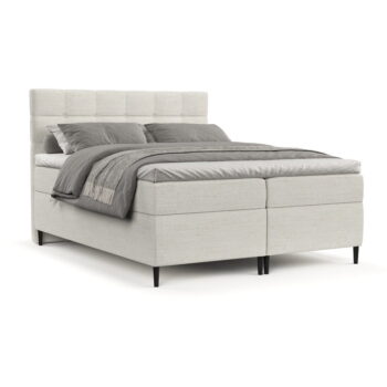 Krémovobiela boxspring posteľ s úložným priestorom 160x200 cm Urbaneo – Maison de Rêve - Image 9