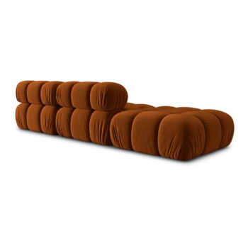 Oranžová zamatová pohovka 282 cm Bellis – Micadoni Home - Image 4