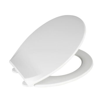 Biele WC sedadlo s jednoduchým zatváraním Wenko Kos, 44 × 37,5 cm - Image 3