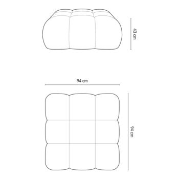 Zelená modulárna podnožka z textílie bouclé Bellis – Micadoni Home – Obrázok 4